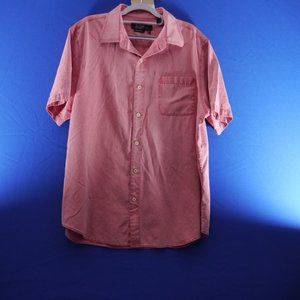 Nat Nast 70/30 Silk/Cotton Short Sleeve Shirt Tango Red Large American Fit